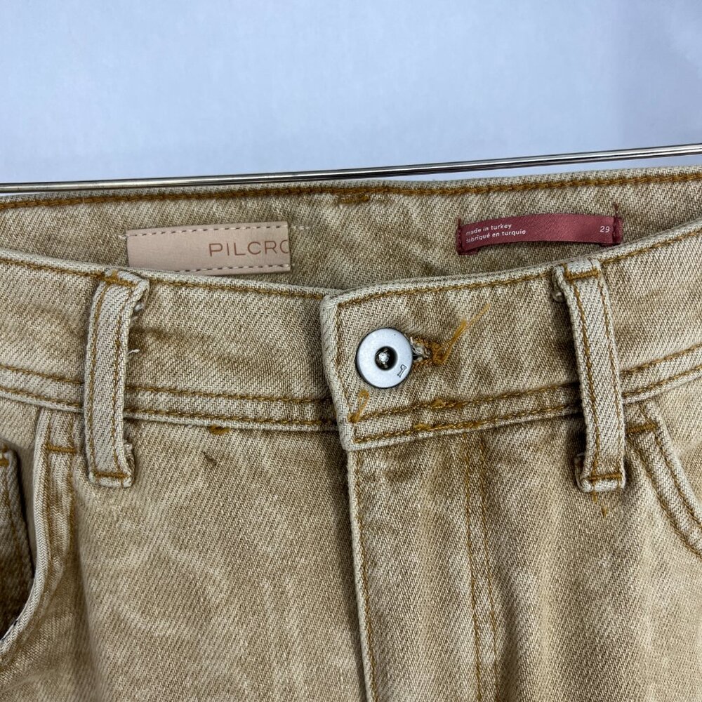 Pilcro  Anthropologie Tan Damask Print Slim Boyfriend Jeans Size 29 - Picture 4 of 14